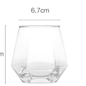 Hexagonal Low Glass Water Cup