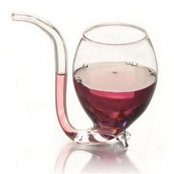 Wine Whiskey Glass Heat Resistant Glass Sucking Juice Milk Cup Tea Wine Cup With Drinking Tube Straw - Image 4