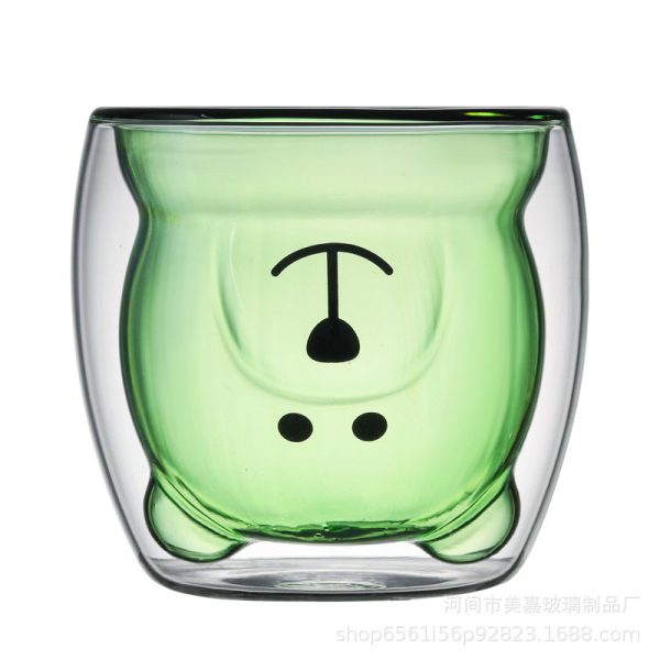 Creative Cartoon Double Glass Bear Cup Household Coffee Juice Milk Cup Drinking Cup Coffee Cup - Image 4