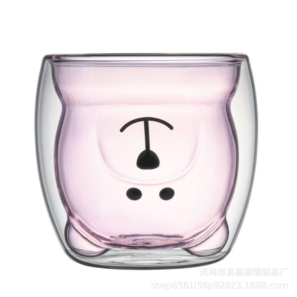 Creative Cartoon Double Glass Bear Cup Household Coffee Juice Milk Cup Drinking Cup Coffee Cup - Image 7