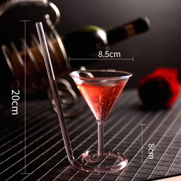 Wine Whiskey Glass Heat Resistant Glass Sucking Juice Milk Cup Tea Wine Cup With Drinking Tube Straw - Image 15